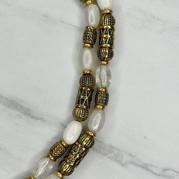 Express Vintage Chunky Beaded Gold Chain Belt Large (L/XL) Boho Statement ✨ - Picture 9 of 13